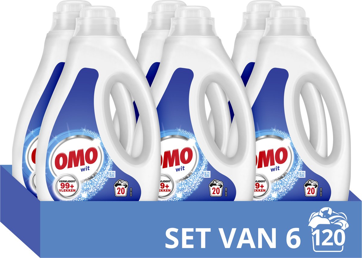 Detersivo liquido bianco Omo - 6 x 20 lavaggi - confezione risparmio
