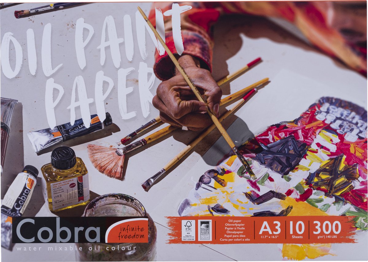 Cobra olieverf papier - 10 vellen - a3