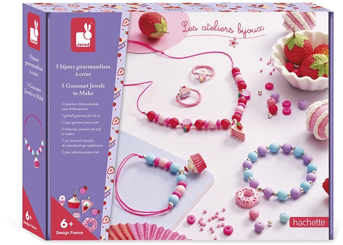 Janod - les ateliers bijoux - 5 pulseras de bisutería gourmet