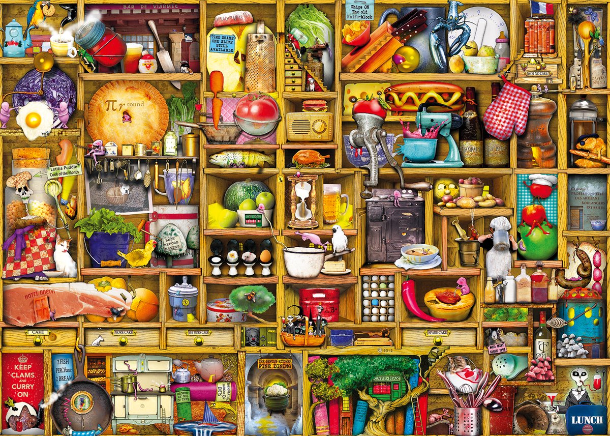 Puzzle Ravensburger Colin Thompson kurioses küchenregal 1000 pezzi.