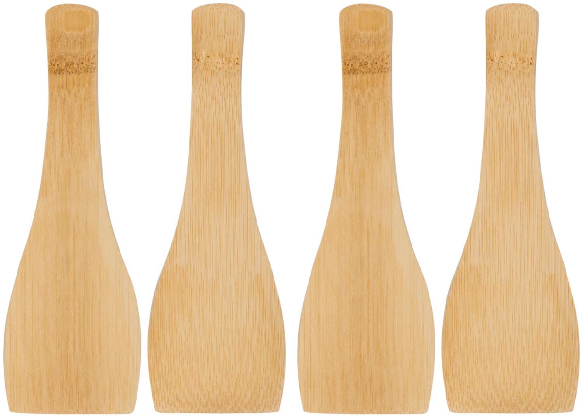 Alpina raclette spatels – 4 stuks – bamboe spatels – houten raclette spatels