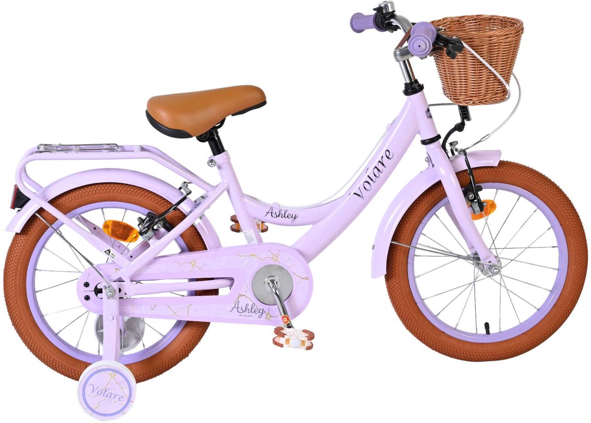 Bicicletta per bambini Volare Ashley - ragazze - 16 pollici - lilla - due freni a mano