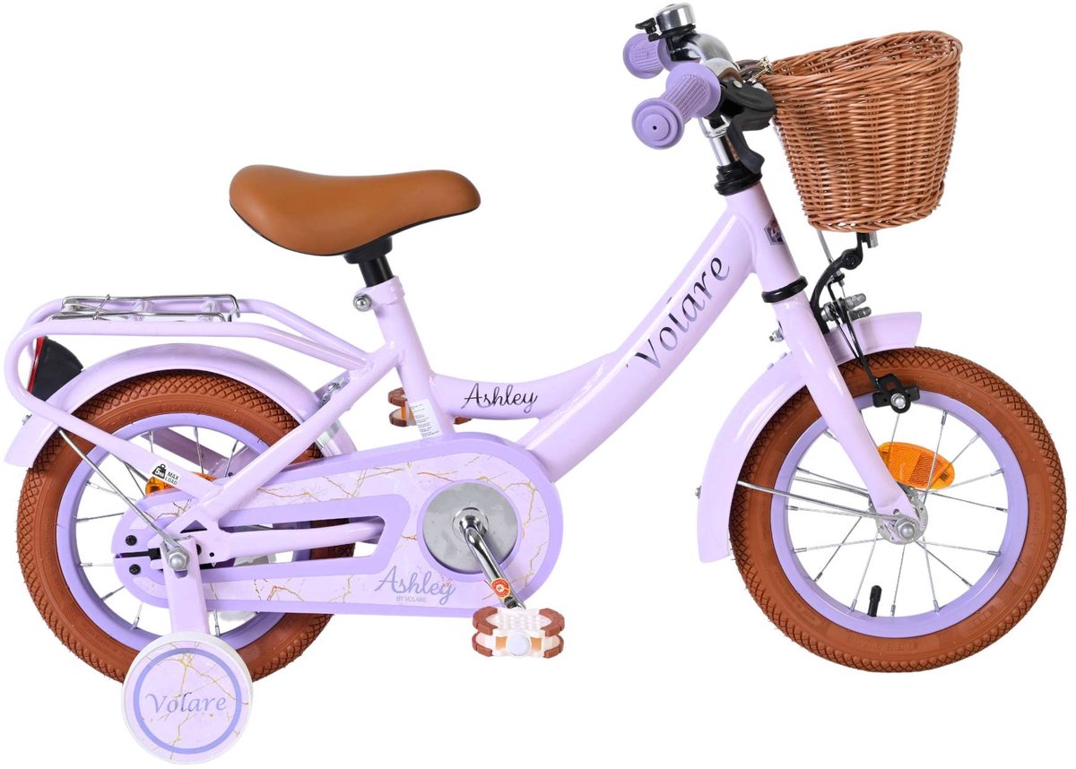 Volare ashley kinderfiets - meisjes - 12 inch - lila