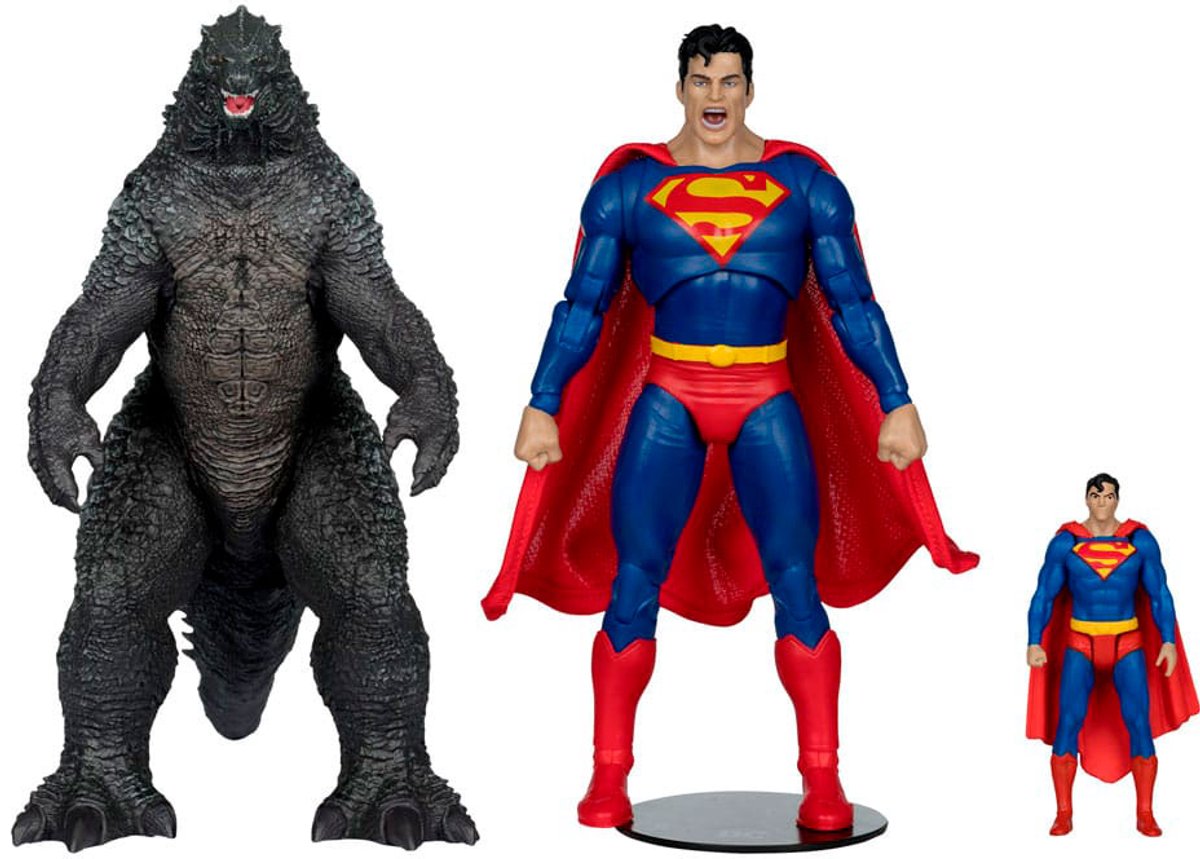 Mcfarlane Toys DC Justice League Monsterverse DC Multiverse Action Figure Confezione da 2 Superman vs Godzilla Action Figure da 30 cm