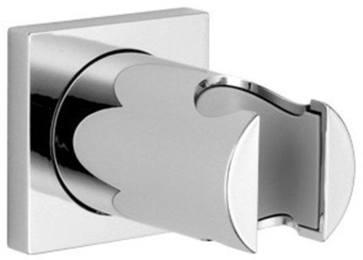 Soporte de pared para ducha tipo lluvia Grohe con roseta cuadrada cromada