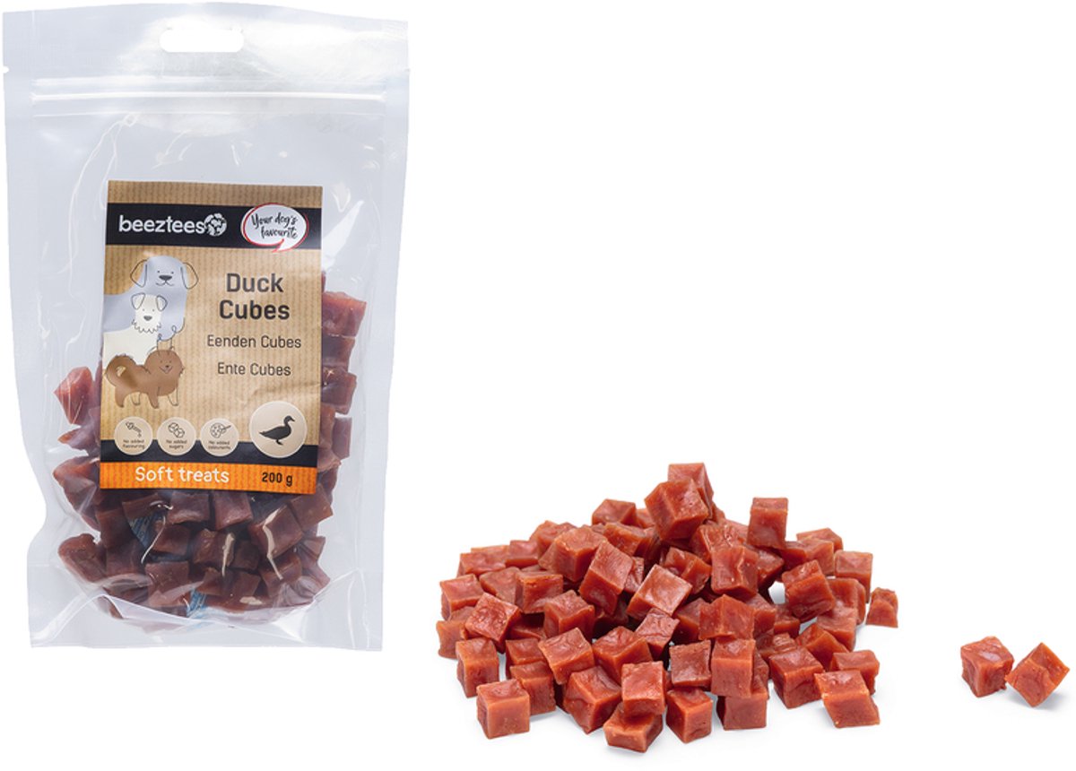Beeztees prelibatezze cubetti di anatra - snack per cani - biscotti per cani - dolcetti per cani - 200 grammi