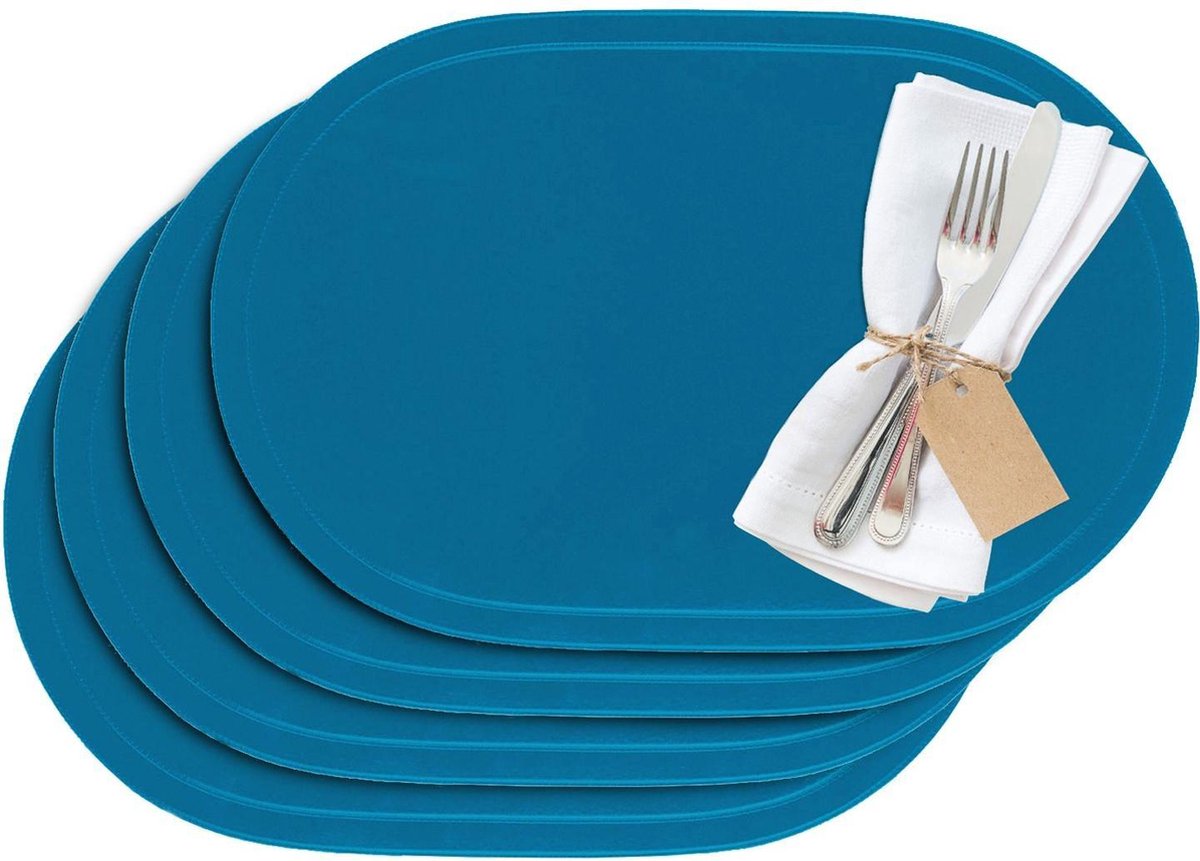 Set 4 tovagliette Westmark, 45,5 x 29 cm, vinile, blu azzurro, collezione saleen: fun