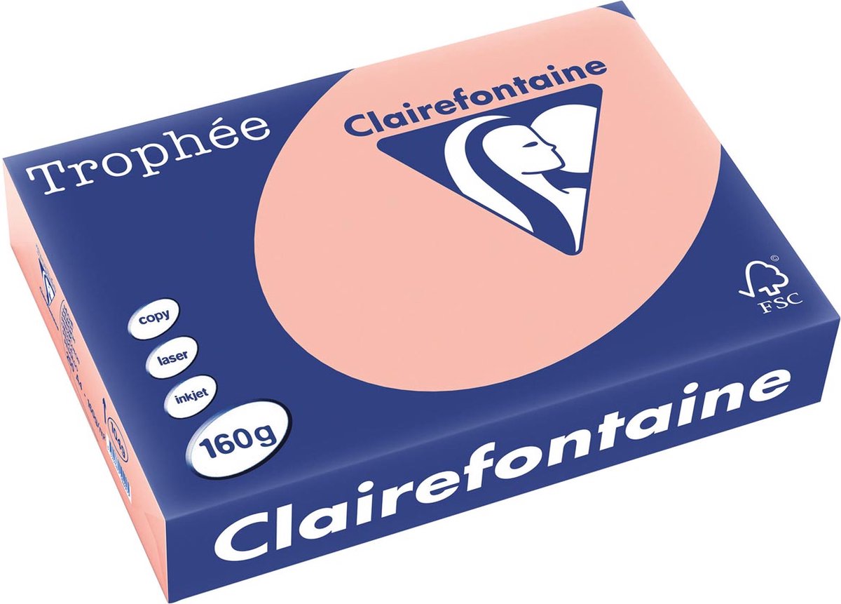 Clairefontaine - trophée a4 copy print - perzik - 160g - 250 vel