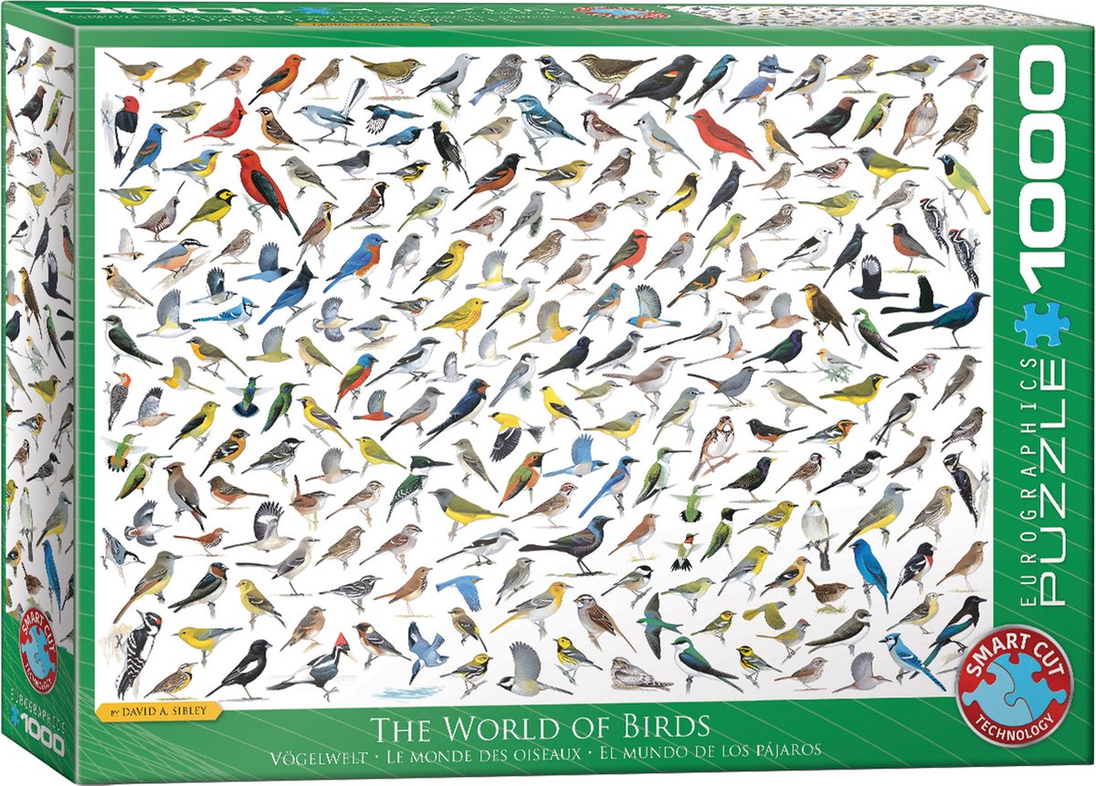 Eurographics - il mondo degli uccelli - david sibley - 1000 pezzi 68×48 cm (l×a) - puzzle