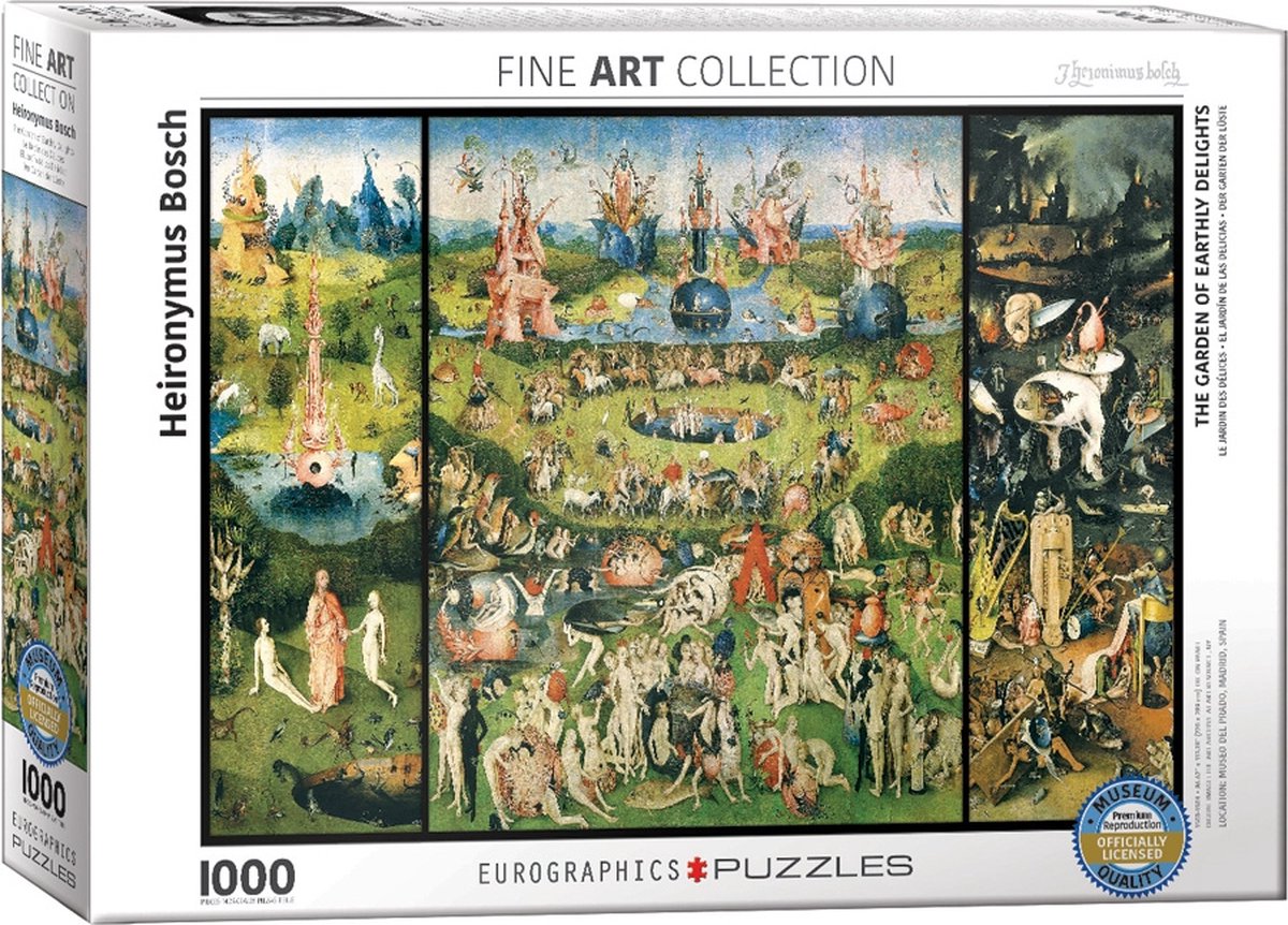 Eurographics - de tuin der lusten - hieronymus bosch - 1000 stukjes 68×48cm (b×h) - fine art legpuzzel