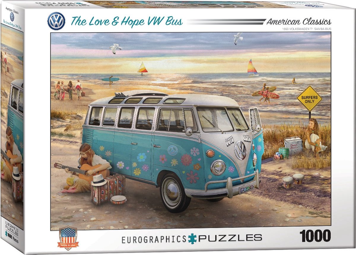 Eurographics volkswagen - the love Hope vw bus - greg giordano - 1000 pezzi 68×48 cm (l×h) - puzzle