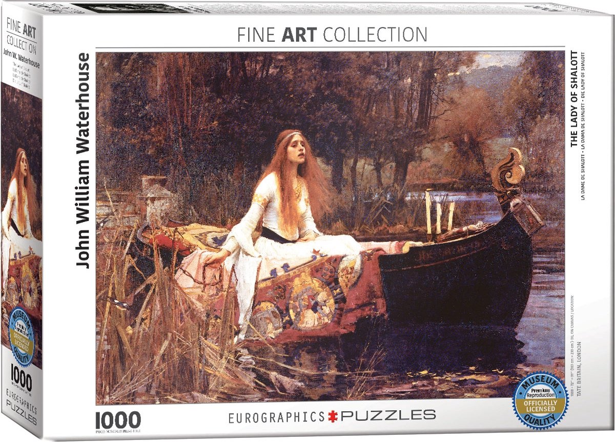 Eurographics - la dama de shalott - john william waterhouse - 1000 piezas 68×48cm (w×h) - rompecabezas