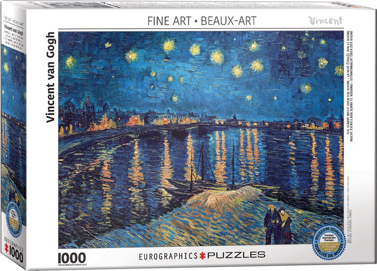 Eurographics - Notte stellata sul Rodano - Vincent van Gogh - 1000 pezzi - Puzzle d'arte