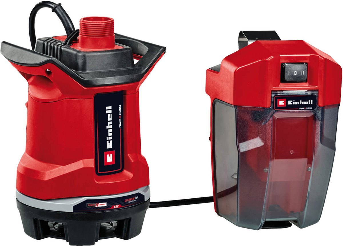 Pompa acqua sporca a batteria Einhell ge-dp 18 25 li solo - power x-change - 18 v li-ion - 7.500 l h - max. prevalenza: 5 m - max. profondità di immersione: 4 m - aspirazione fino a: 35 mm - modalità eco boost - escl. batteria e caricabatterie