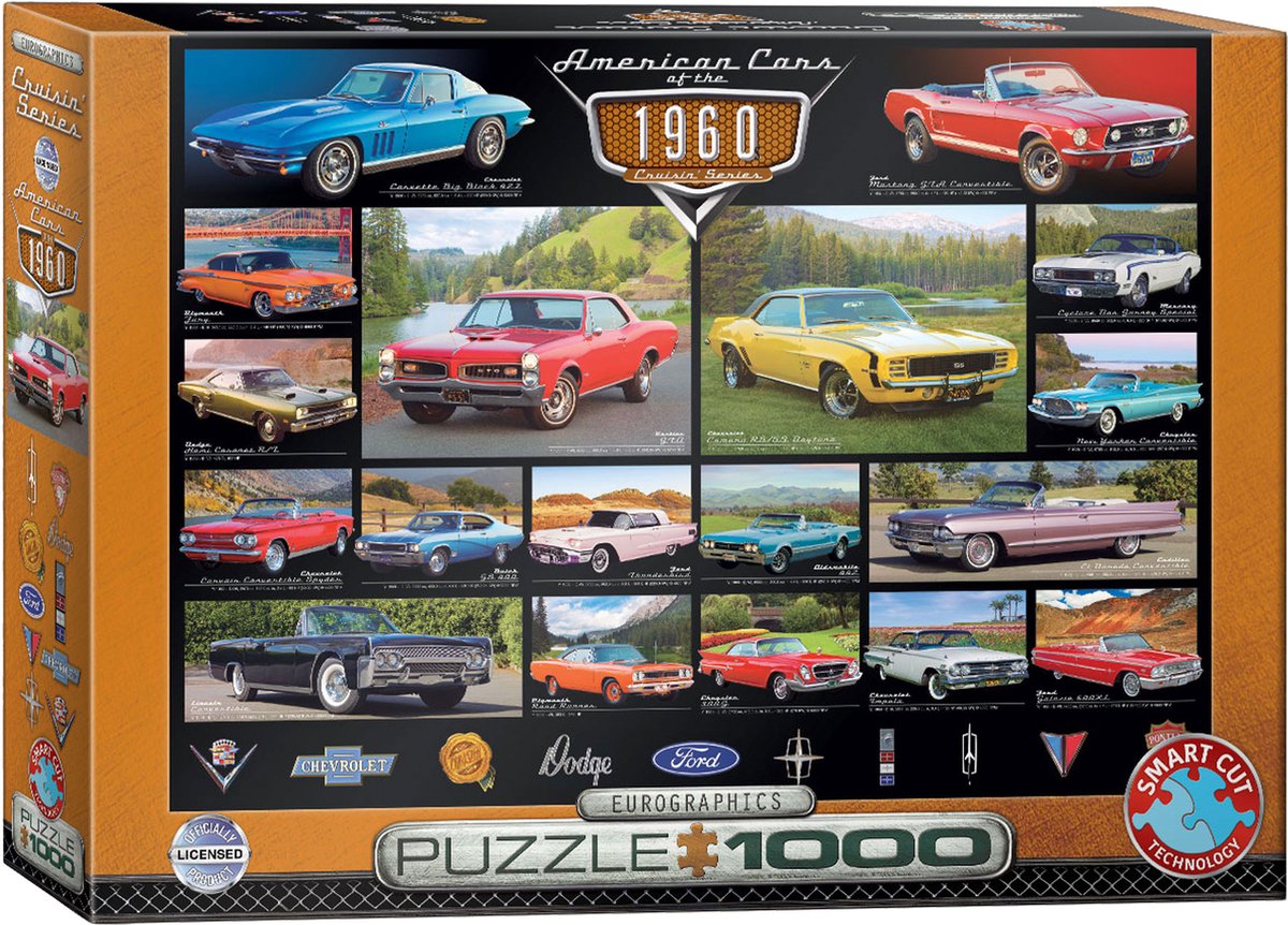 Puzzle Eurographics Auto americane degli anni '60 - 1000 pezzi