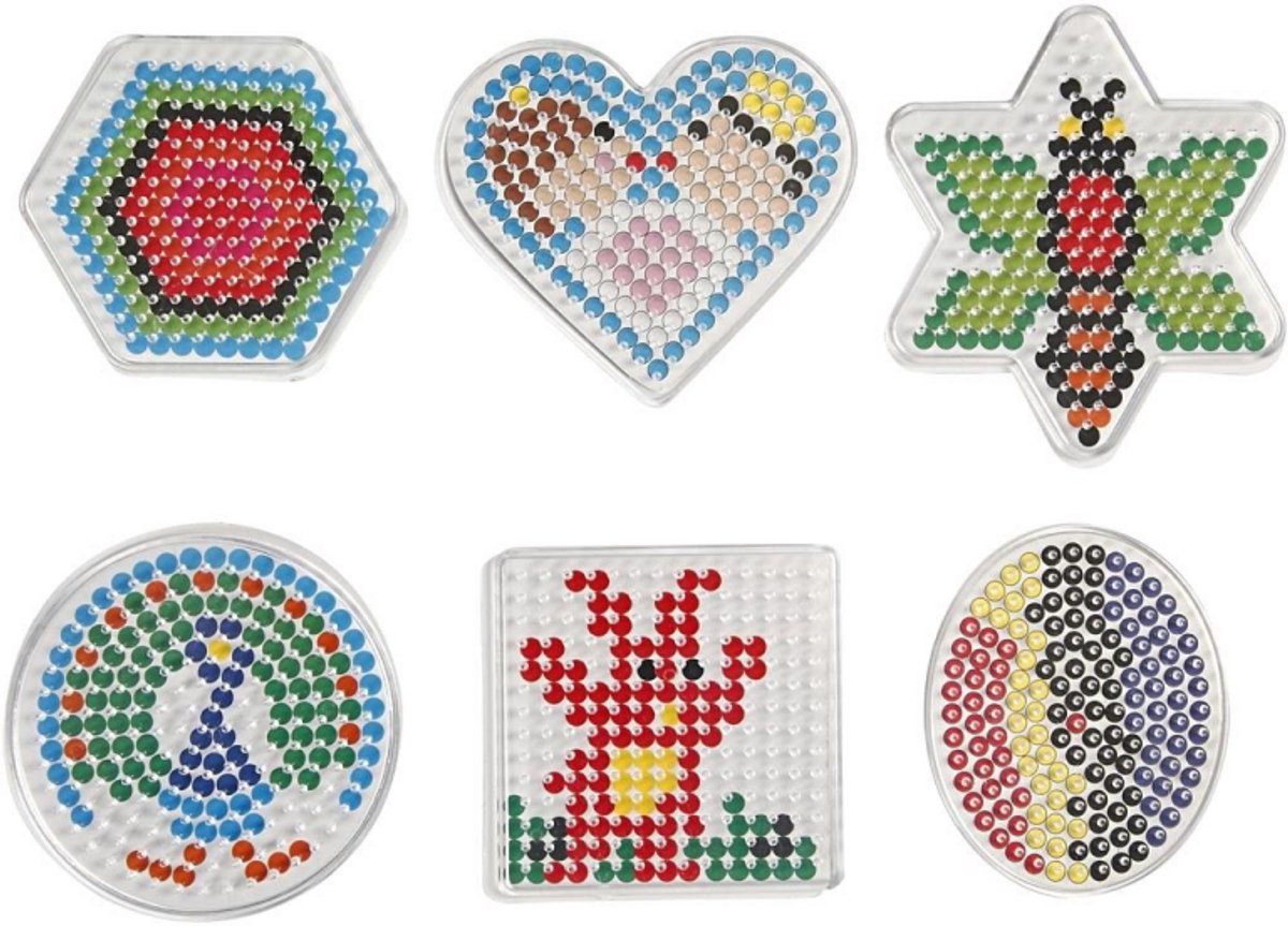 Placa base Creativ company, ovalada, corazón, hexágono, círculo, cuadrado y estrella, medidas 7x7,5-10,5x9,5 cm, mediana, 6 piezas 1 caja