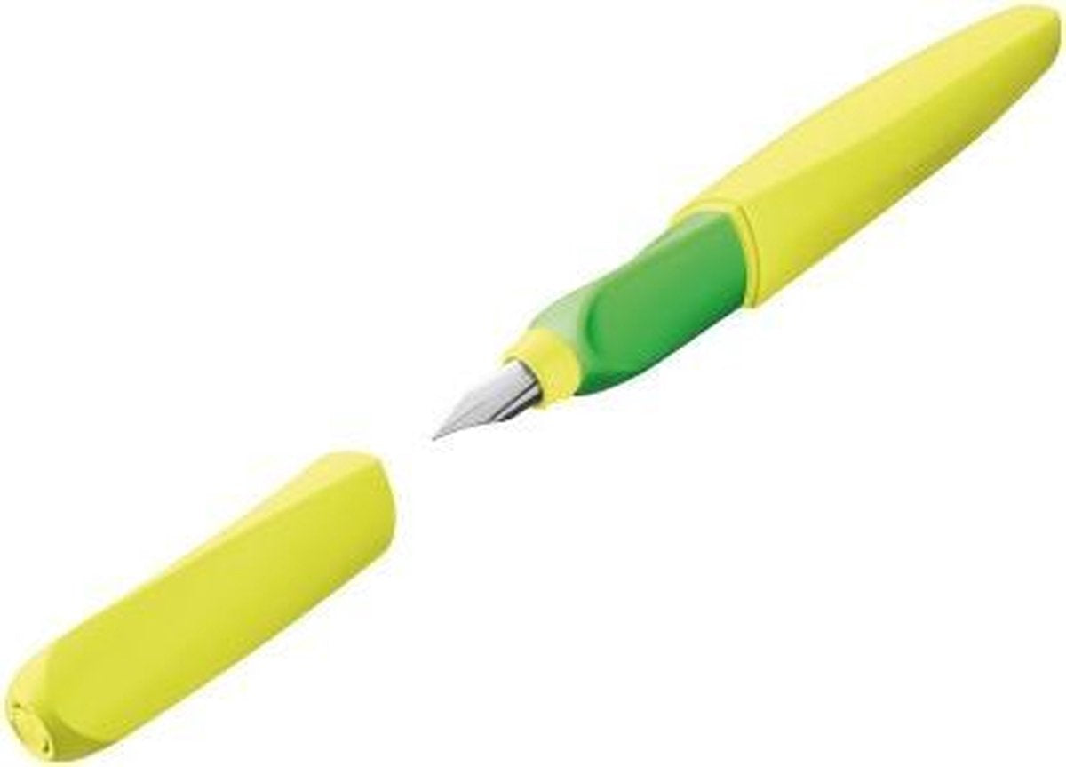 Penna stilografica Pelikan Twist - giallo neon - incl. 2 cartucce aggiuntive
