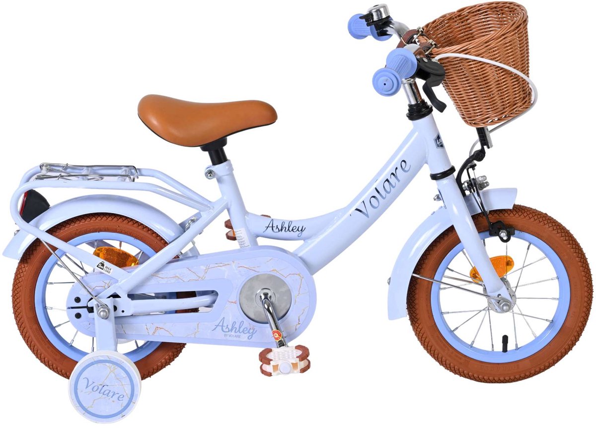 Volare ashley children's bicycle - girls - 12 inches - pastel blue