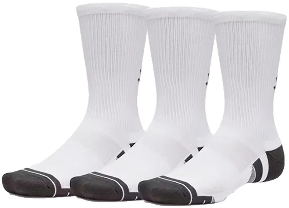 Under armour new ua perf tech 3pk crew-wht calcetines deportivos unisex - blanco - gris azabache
