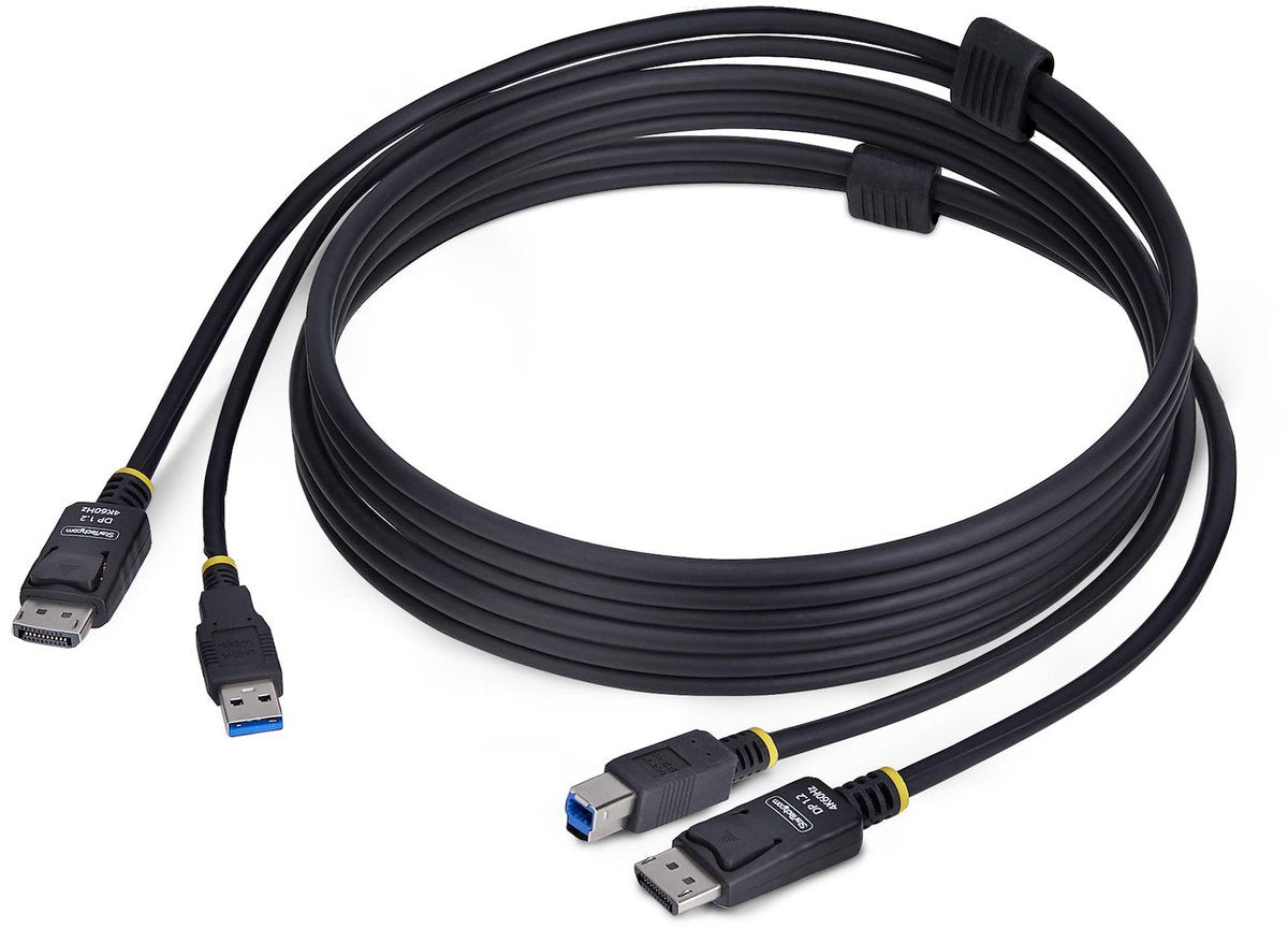 Startech .com porta display da 1,8 m e cavo USB KVM, 5 Gbps, 4K 60 Hz, HDR10, DP 1.2 e cavo combinato USB per switch KVM