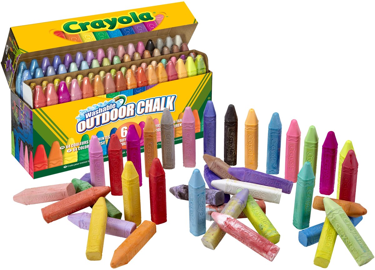 Crayola - stoepkrijt - 64 stuks intense kleuren - gemakkelijk te wassen