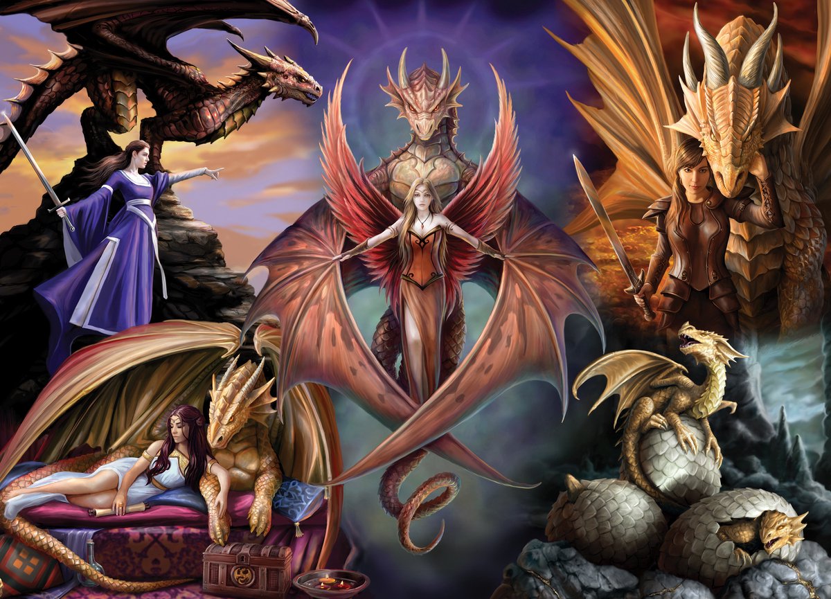 Puzzle Bluebird Puzzle Anne Stokes - Compagnia del Drago - 1000 pezzi.