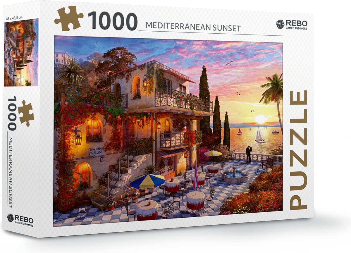Puzzle Rebo Productions Tramonto Mediterraneo 1000 pezzi