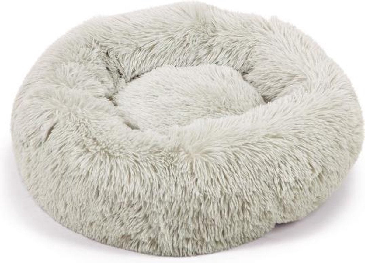 Beeztees Yali - cuccia per cani - peluche - soffice - grigio chiaro - diam. 50 cm