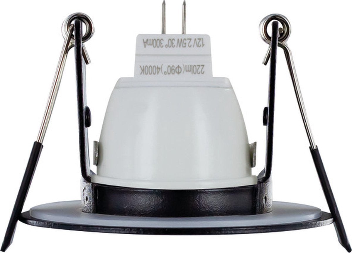 Faretto da incasso mini integrato nero ip65 | dimensione taglio 4,5 cm | per mr11 gu4 o par11 gu10 ø3,5cm