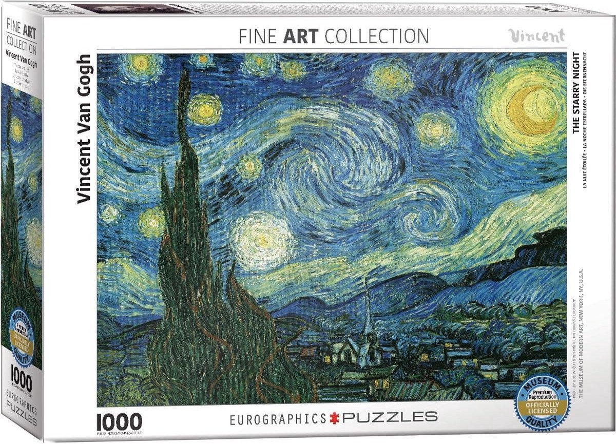Eurographics - la notte stellata - vincent van gogh - 1000 pezzi 68×48 cm (l×a) - puzzle d'arte