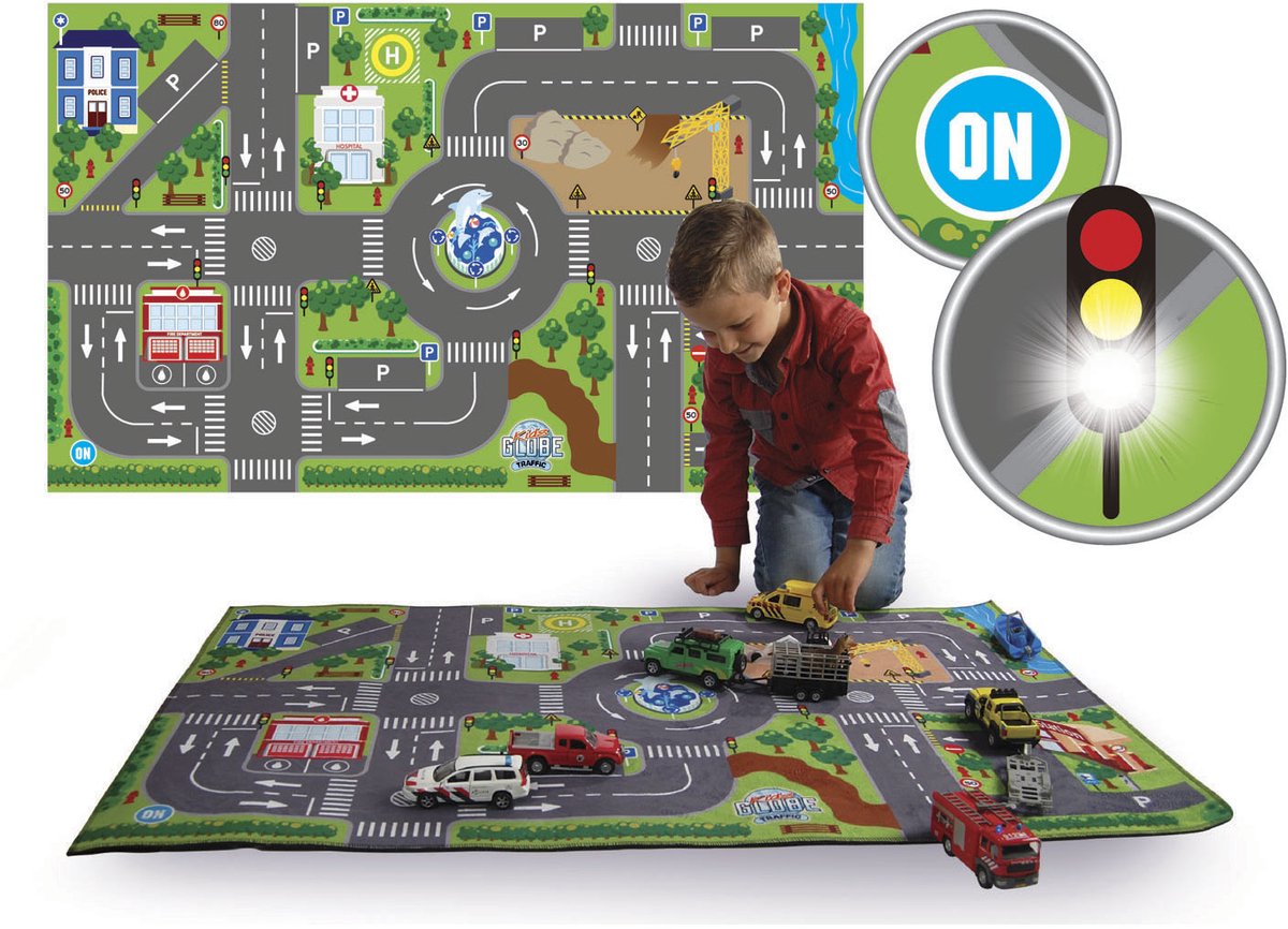 Kids Globe gioca al traffico di bambole con semafori a LED