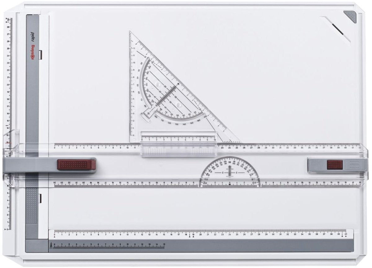 Rotring rapid tekentafel | met liniaal, passer en vierkant | a3-formaat tekentafel