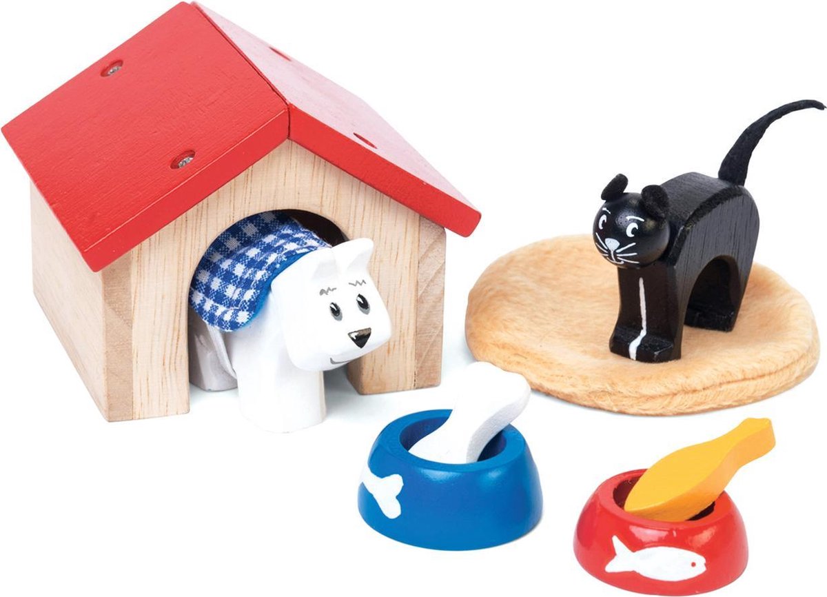 Le toy de muebles de casa de muñecas mascotas - madera