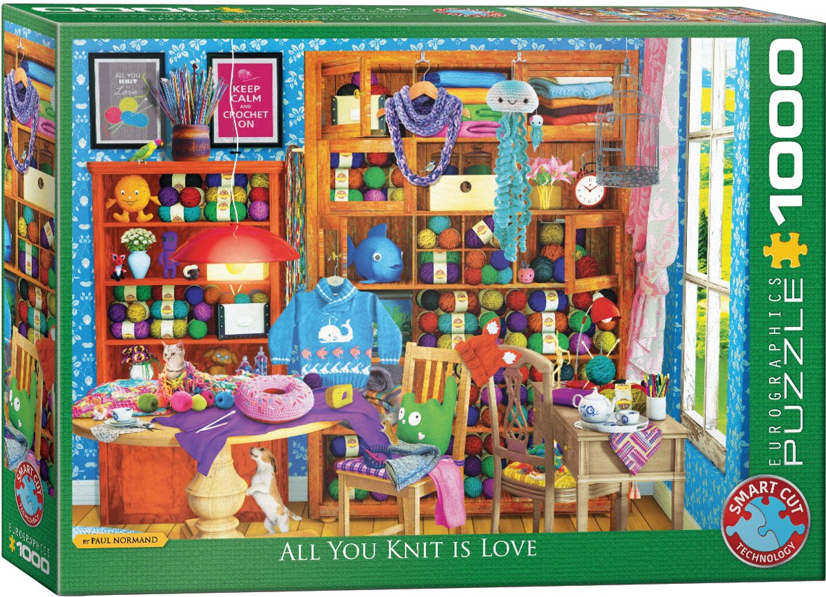Eurographics - all you knit is love - paul normand - 1000 piezas - rompecabezas