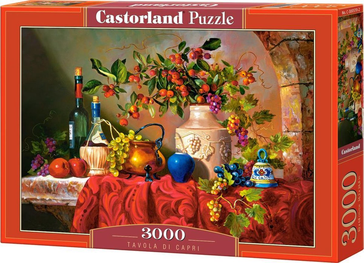 Castorland tavola di capri – puzzel – 3.000 stukjes – satijnen afwerking – perfecte pasvorm – europese kwaliteit