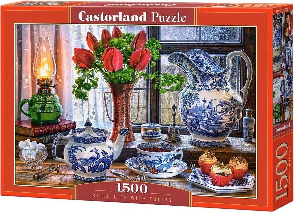 Castorland still life with tulips – puzzel – 1.500 stukjes – satijnen afwerking – perfecte pasvorm – europese kwaliteit