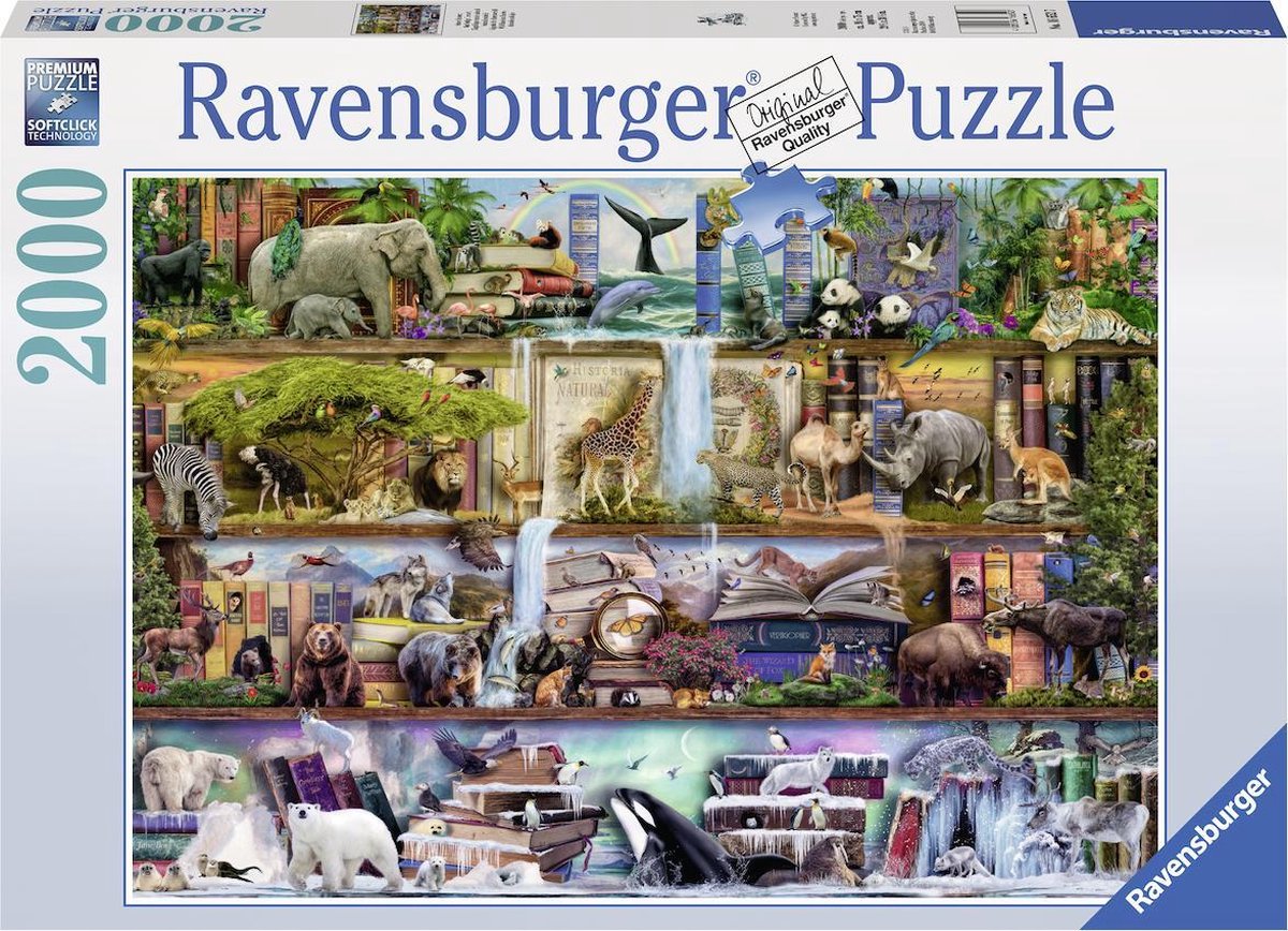 Ravensburger Puzzle Aimee Stewart Scaffali del Regno Selvaggio - Puzzle - 2000 pezzi