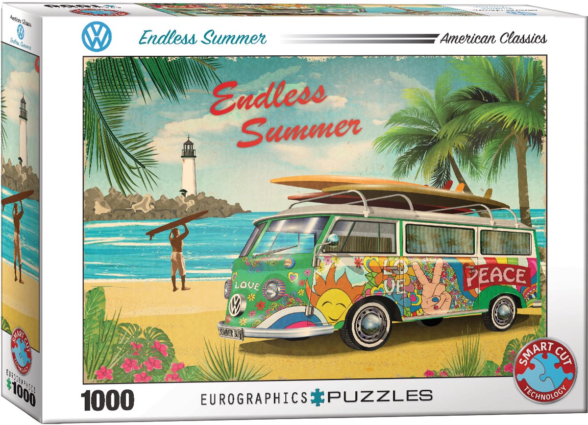 Eurographics volkswagen - vw infinite summer - 1000 pezzi 68×48 cm (l×a) - puzzle