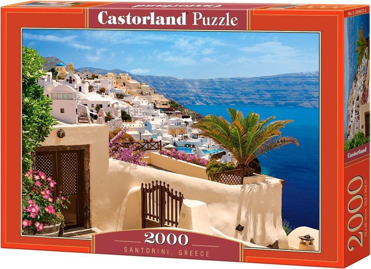 Castorland santorini greece – puzzel – 2.000 stukjes – satijnen afwerking – perfecte pasvorm – europese kwaliteit