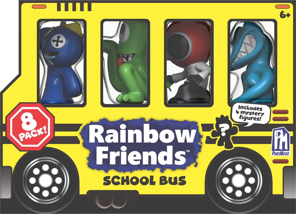 Amici arcobaleno - confezione da 8 autobus scolastici