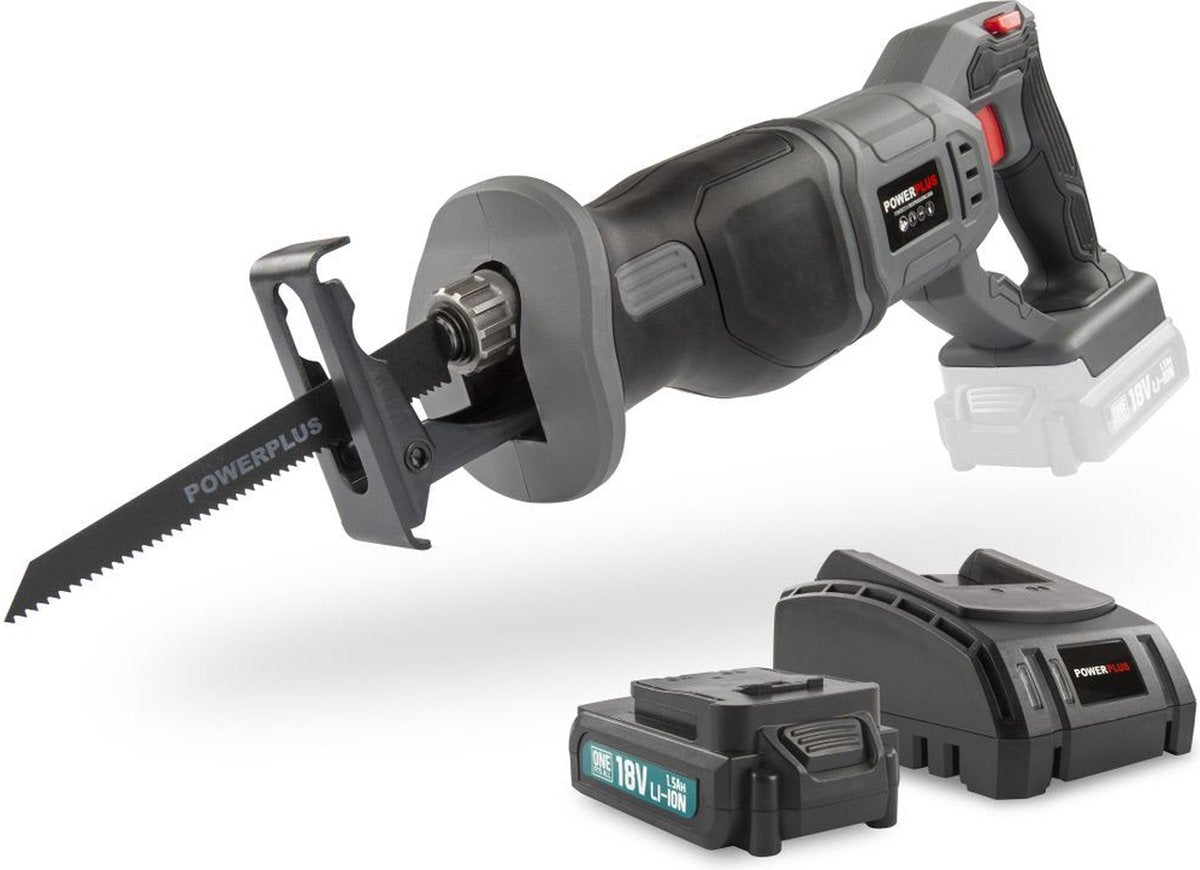 Powerplus powebrss1 reciprozaag - 18v - incl batterij 18v 1.5ah en lader