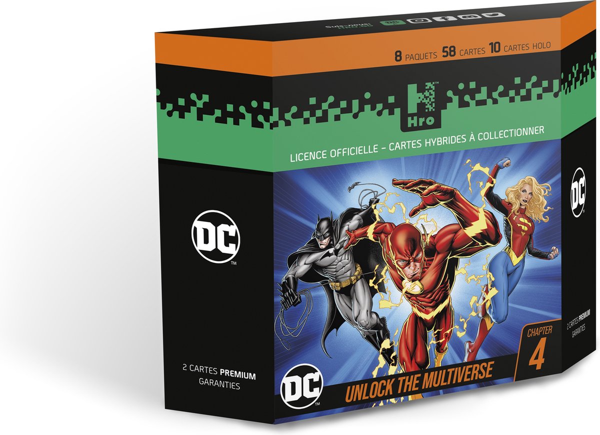 Hro dc - the flash 8-pack premium pack - trading cards - dc comics - 58 verzamelkaarten (2 bonus chase cards) - chapter 4