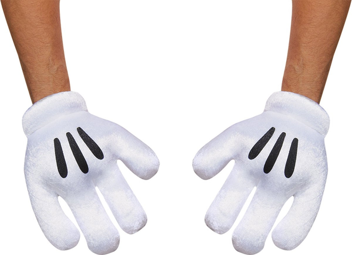 Disfraz disney - mickey mouse, guantes mickey mouse, talla unica adultos