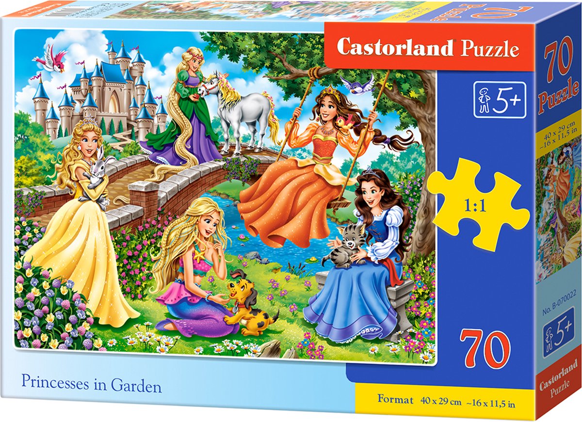 Principesse di Castorland in giardino – Puzzle – 70 pezzi – Fiabe – Qualità premium