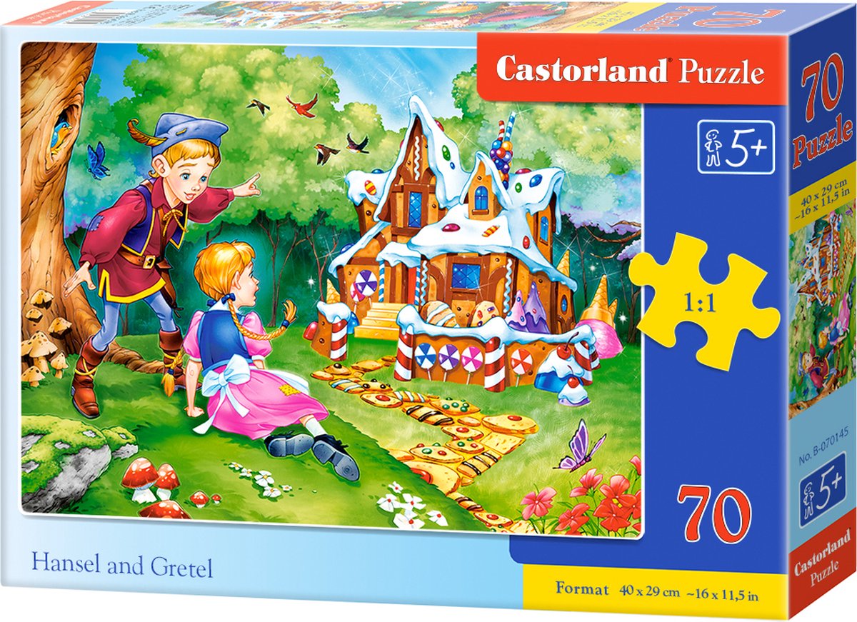 Castorland hansel and gretel – puzzel – 70 stukjes – sprookjes – premium kwaliteit