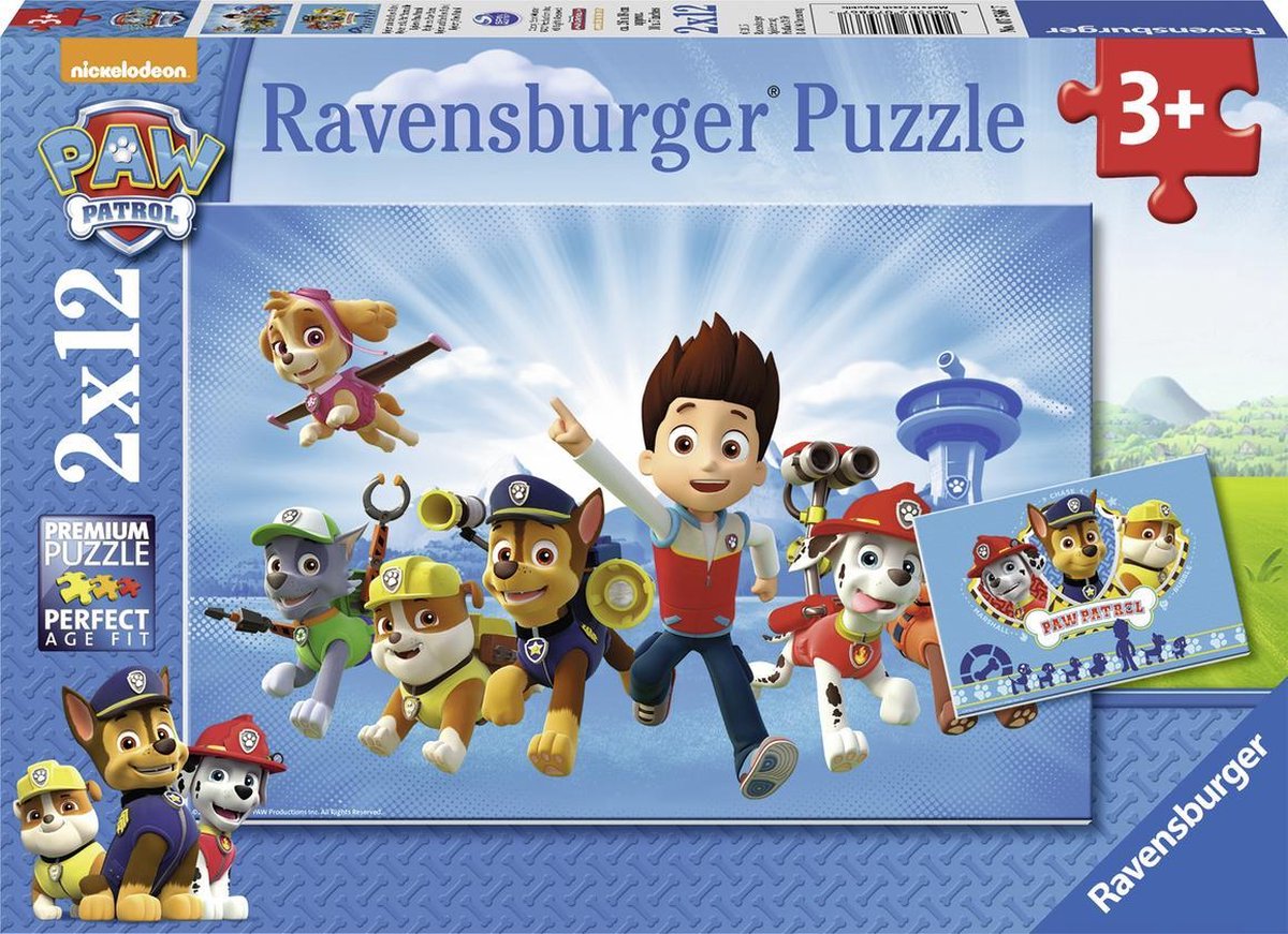 Puzzle Ravensburger Paw Patrol; Ryder e Paw Patrol - 2x 12 pezzi