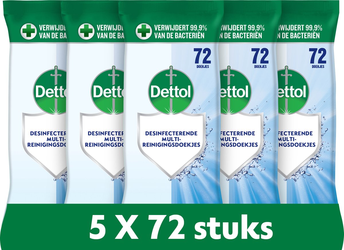 Salviette disinfettanti Dettol - detergente - 72 pezzi - 5 pezzi - confezione risparmio
