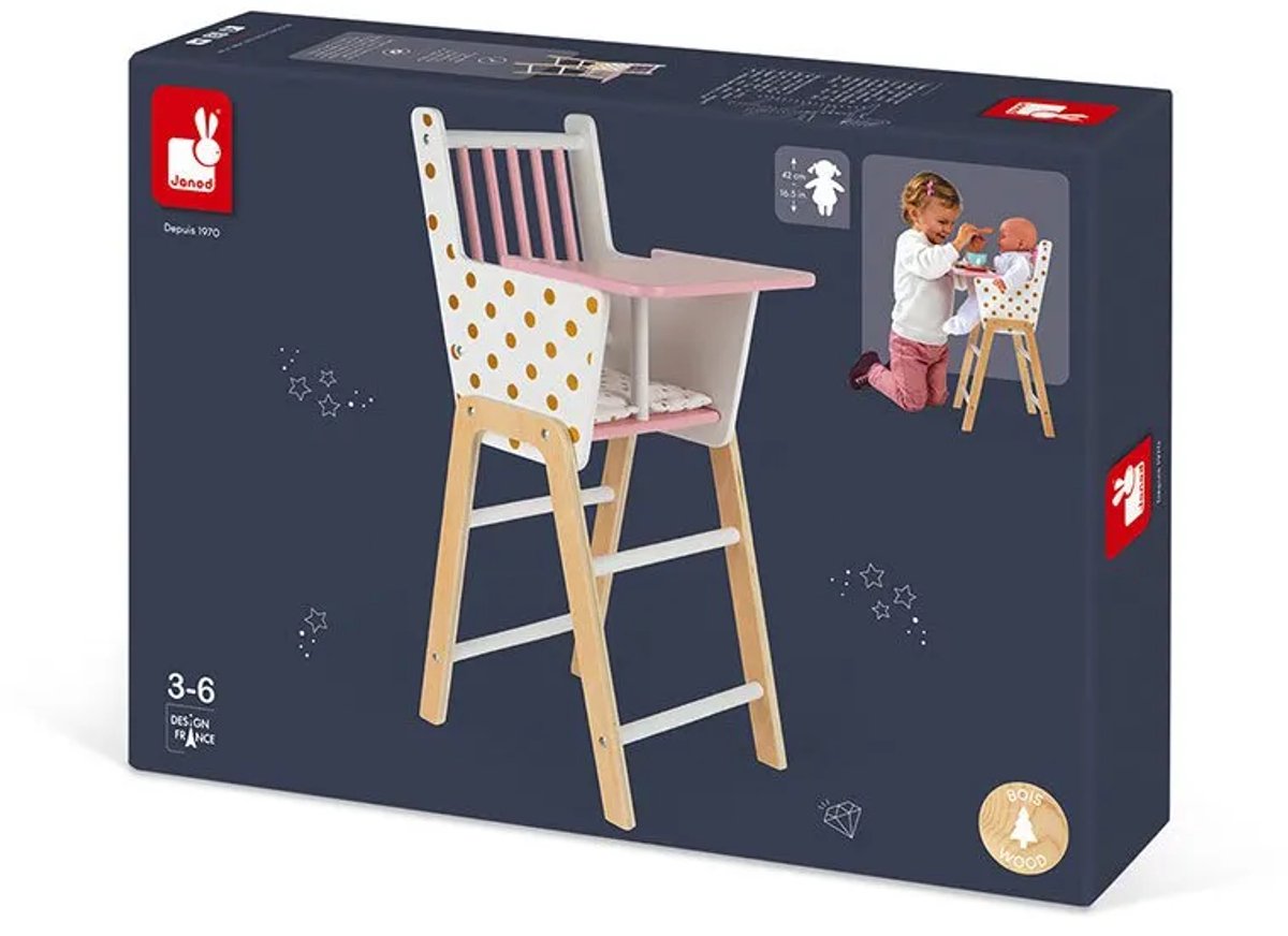 Janod - candy chic - sedia per bambole in legno