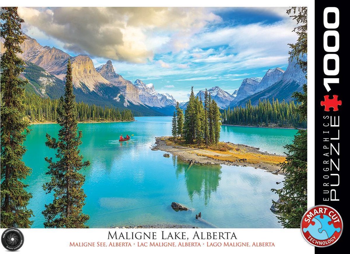 Eurographics - lago maligne, alberta, canada - 1000 pezzi 68×48 cm (l×a) - puzzle