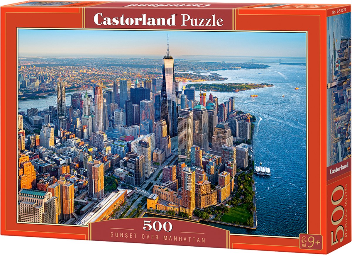 Castorland sunset over manhattan – puzzel – 500 stukjes – satijnen afwerking – perfecte pasvorm – europese kwaliteit